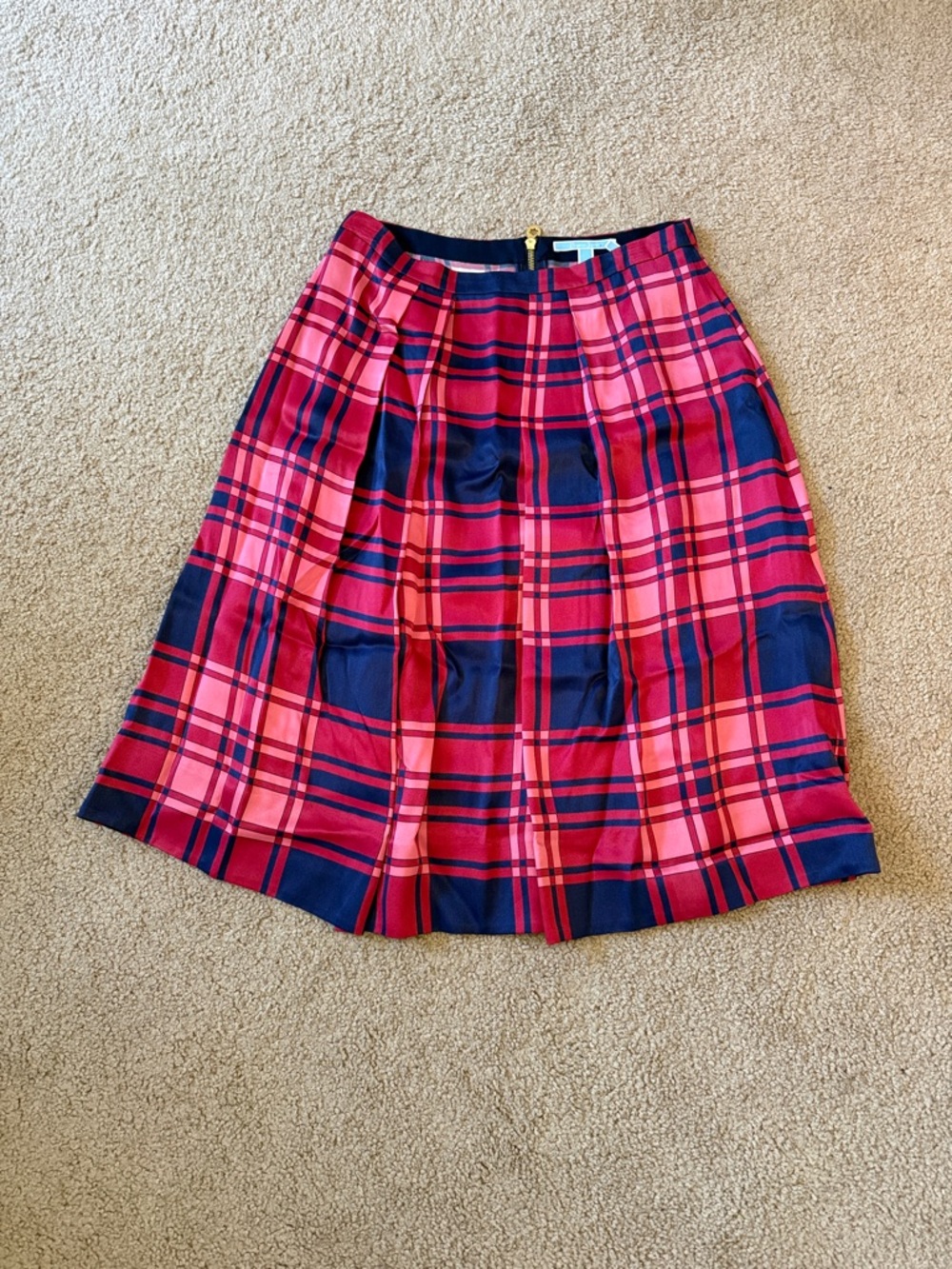 Draper James Plaid Pleated Midi Skirt